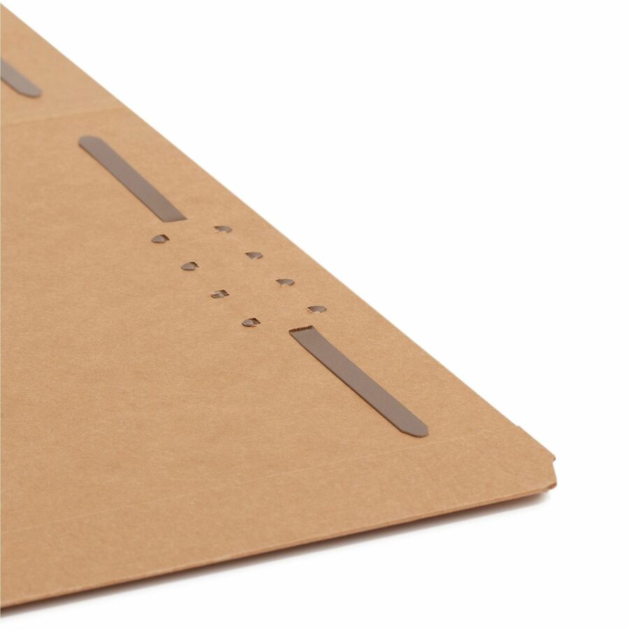 Smead Straight Tab Cut Letter Recycled Fastener Folder - 8 1/2" x 11" - 2 x 2K Fastener(s) - 11 pt. - 2 Plys - Kraft - 10% Recycled - 50 / Box