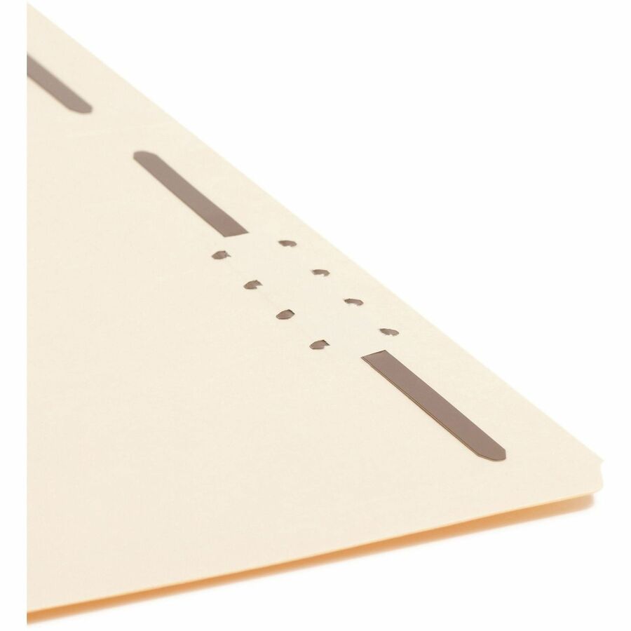 Smead 1/3 Tab Cut Letter Recycled Fastener Folder - 8 1/2" x 11" - 3/4" Expansion - 2 x 2K Fastener(s) - 2" for Folder - Top Tab Location - Third Tab Position - 11 pt. - 2 Plys - Manila - Reinforced Tab - 10% Recycled - 50 / Box