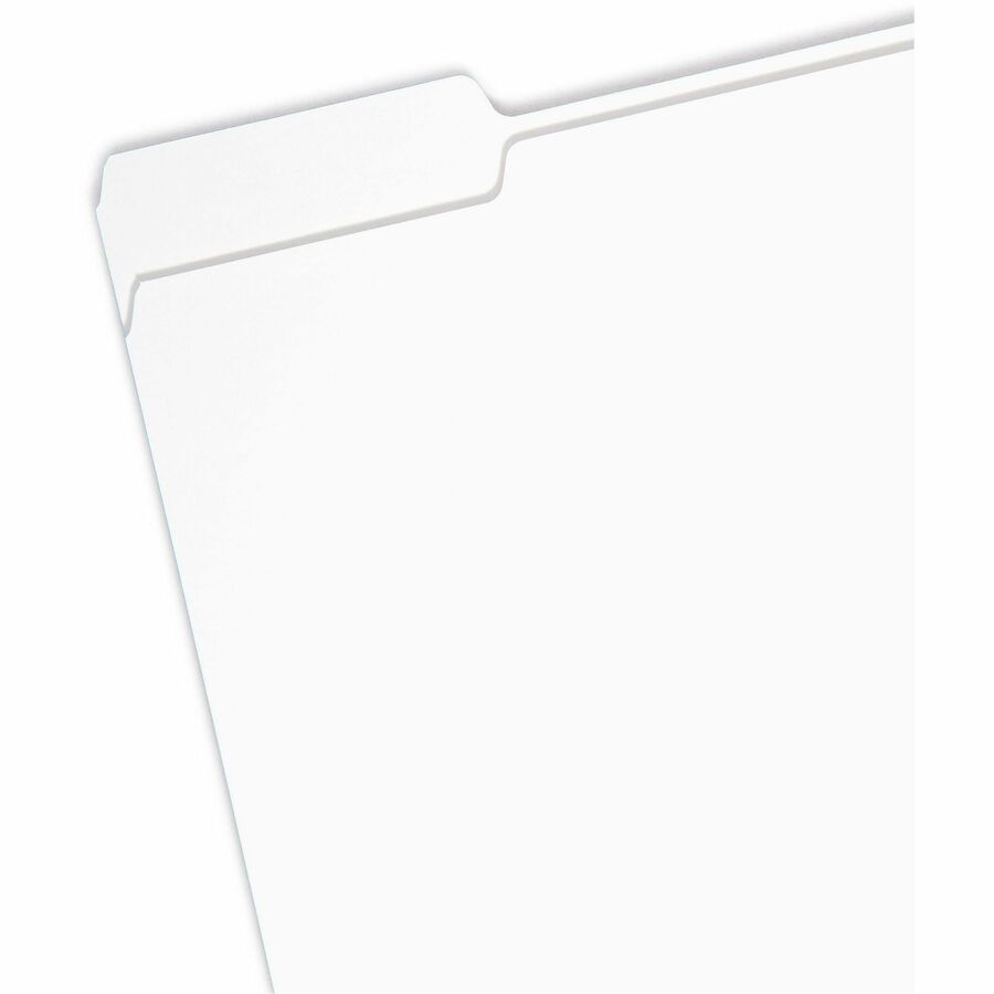 Smead Colored 1/3 Tab Cut Letter Recycled Top Tab File Folder - 8 1/2" x 11" - Top Tab Location - Assorted Tab Position - 11 pt. - 1 Plys - White - 10% Recycled - 100 / Box