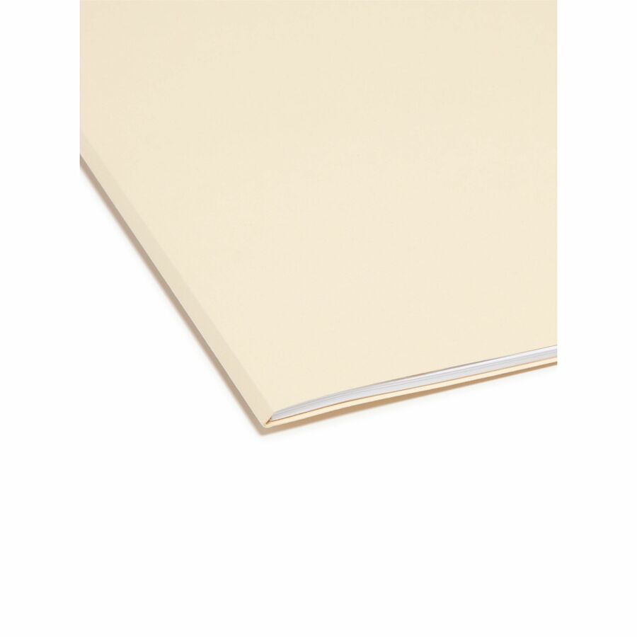 Smead 1/3 Tab Cut Letter Recycled Top Tab File Folder - 8 1/2" x 11" - Top Tab Location - Assorted Tab Position - 11 pt. - 2 Plys - Manila - Acid-free, Reinforced Tab - 100% Recycled - 100 / Box