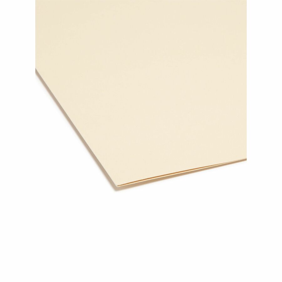Smead 1/3 Tab Cut Letter Recycled Top Tab File Folder - 8 1/2" x 11" - Top Tab Location - Assorted Tab Position - 11 pt. - 2 Plys - Manila - Acid-free, Reinforced Tab - 100% Recycled - 100 / Box