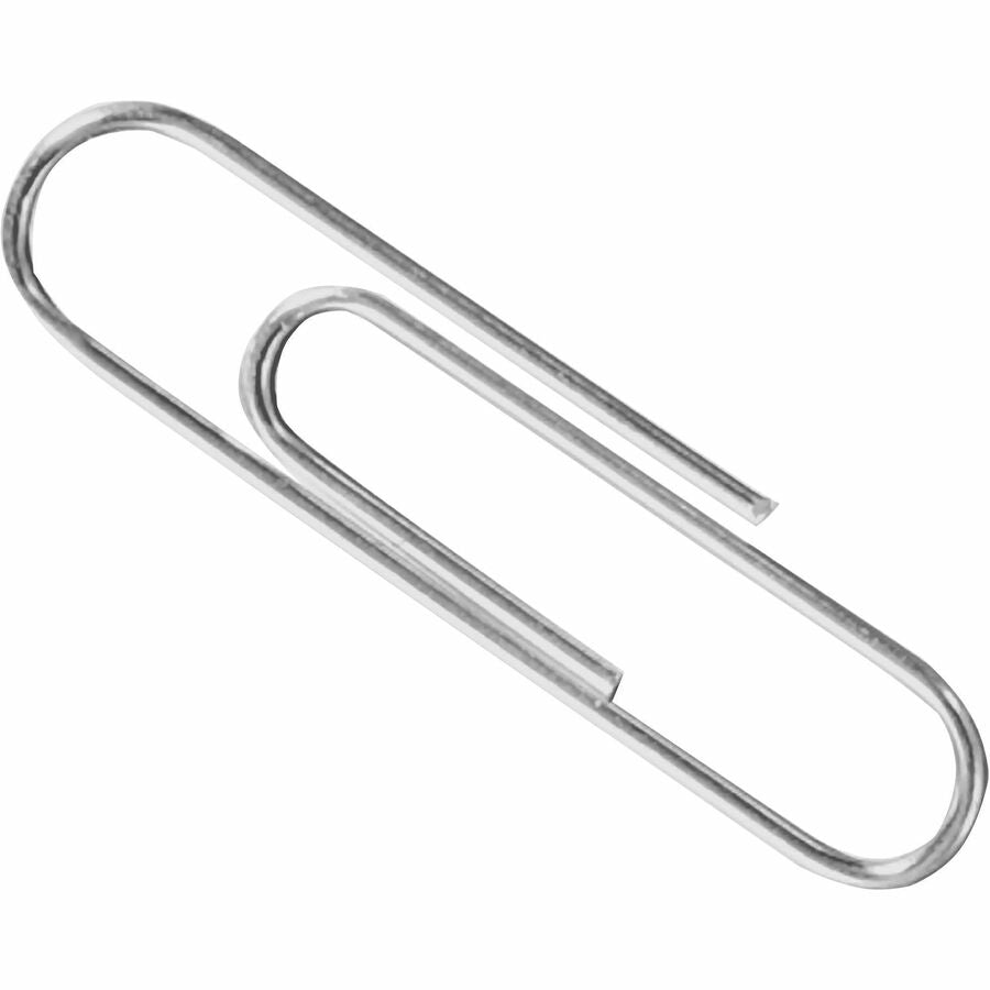 ACCO Paper Clips - No. 3 - 0.9" Length - 10 Sheet Capacity - Galvanized, Corrosion Resistant - Silver - Metal, Zinc Plated - 100/Box - 10 / Pack