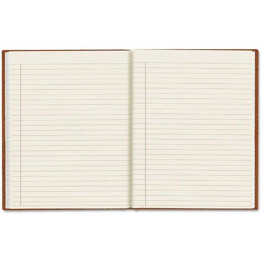 150 Sheets - Perfect Bound - Ruled Margin - A4 - 8 1/2" x 11" Sheet Size - Cream Paper - Tan Cover - Recycled - 1 Each