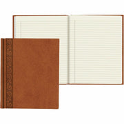 150 Sheets - Perfect Bound - Ruled Margin - 7 1/4" x 9 1/4" Sheet Size - Cream Paper - Tan Cover - Acid-free - Recycled - 1 Each
