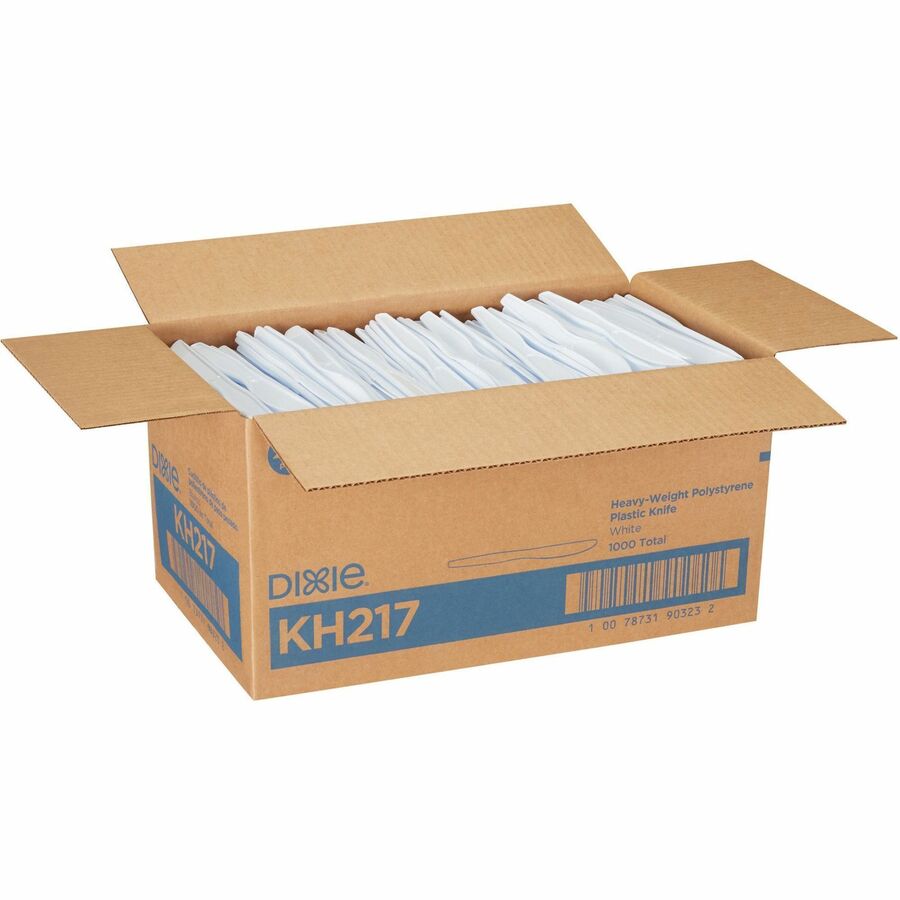 Dixie Heavyweight Disposable Knives by GP Pro - White - 1000 / Carton