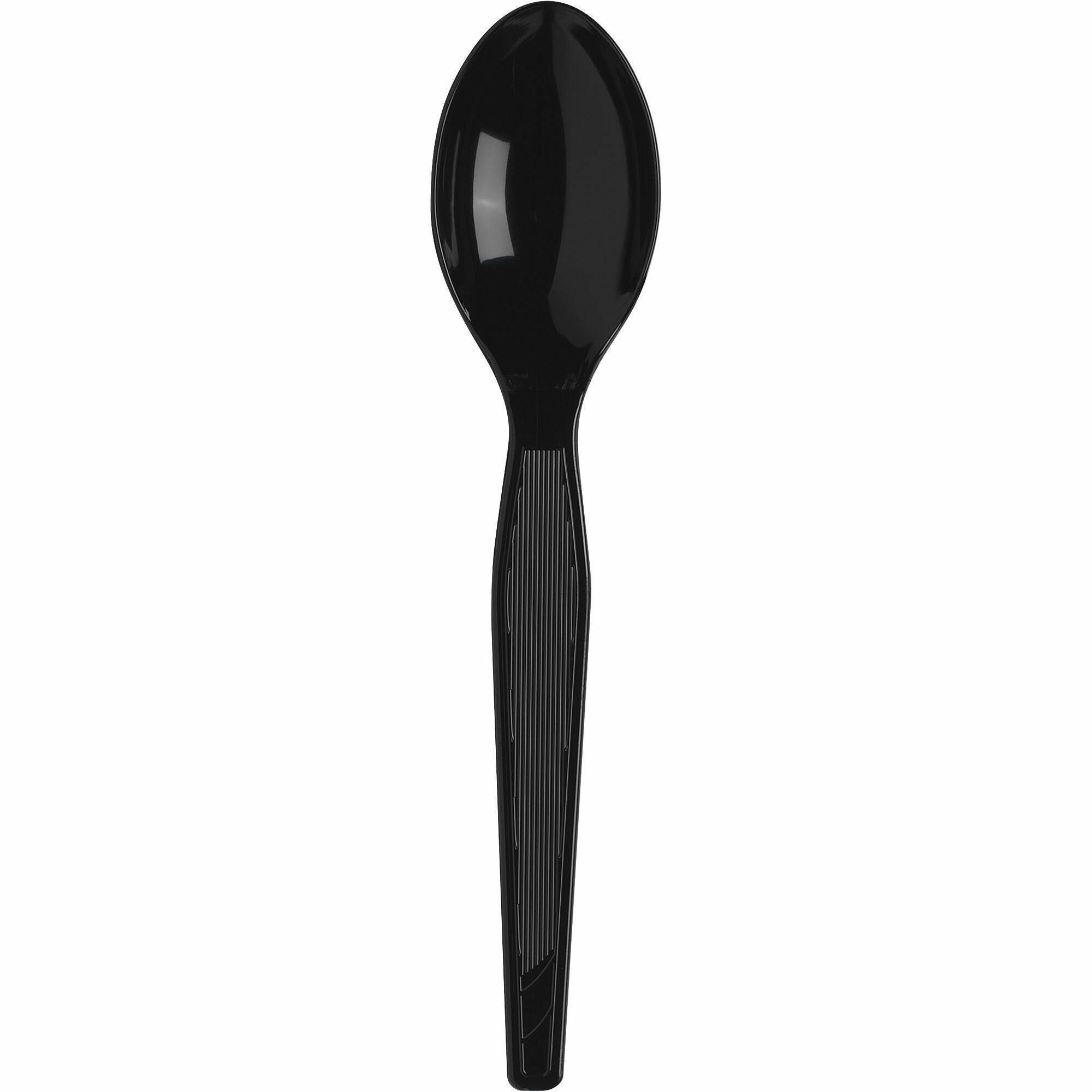 Dixie Heavyweight Disposable Teaspoons by GP Pro - Teaspoon - 1 x Teaspoon - Black - 1 Carton