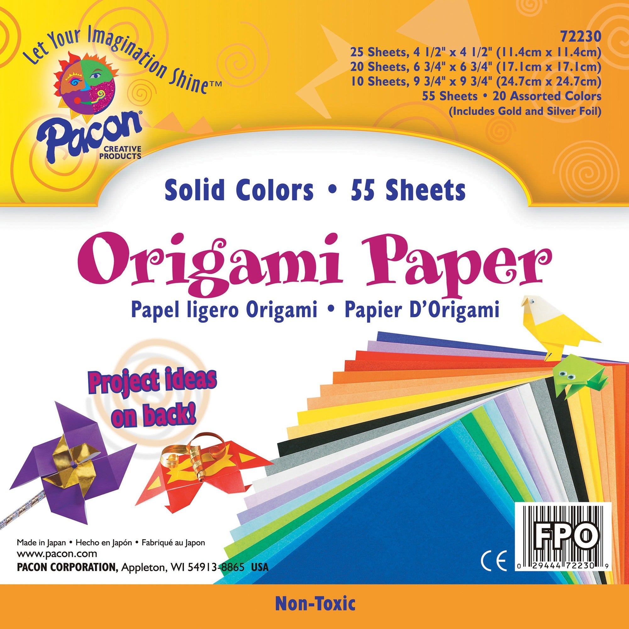 Pacon Origami Paper - Craft, Art - 9.75" Height x 9.75" Width - Assorted - 1 Pack