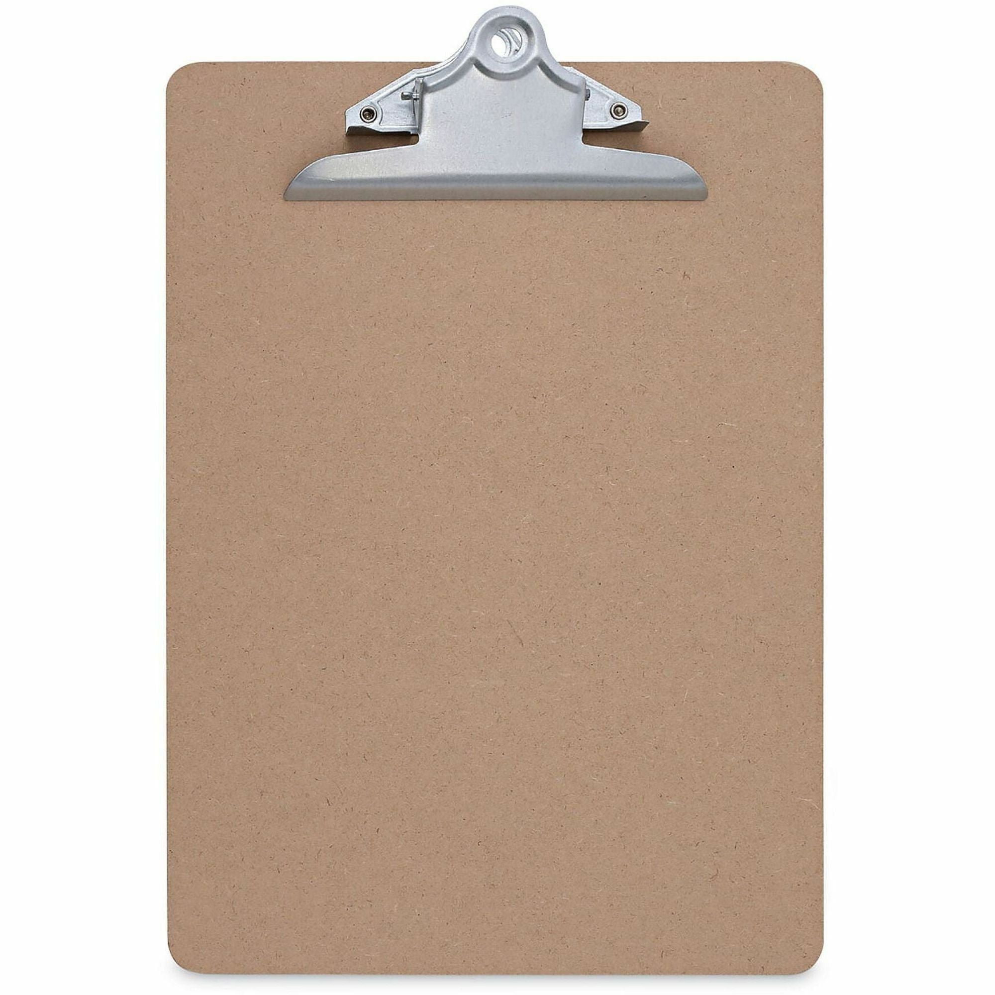 1.25" Clip Capacity - Storage for Document, Form - 8 1/2" x 11" Sheet Size - Hardboard - Brown - 1 Each