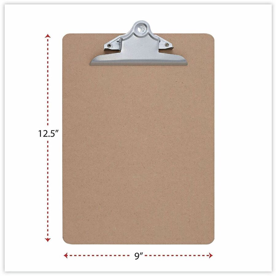 1.25" Clip Capacity - Storage for Document, Form - 8 1/2" x 11" Sheet Size - Hardboard - Brown - 1 Each