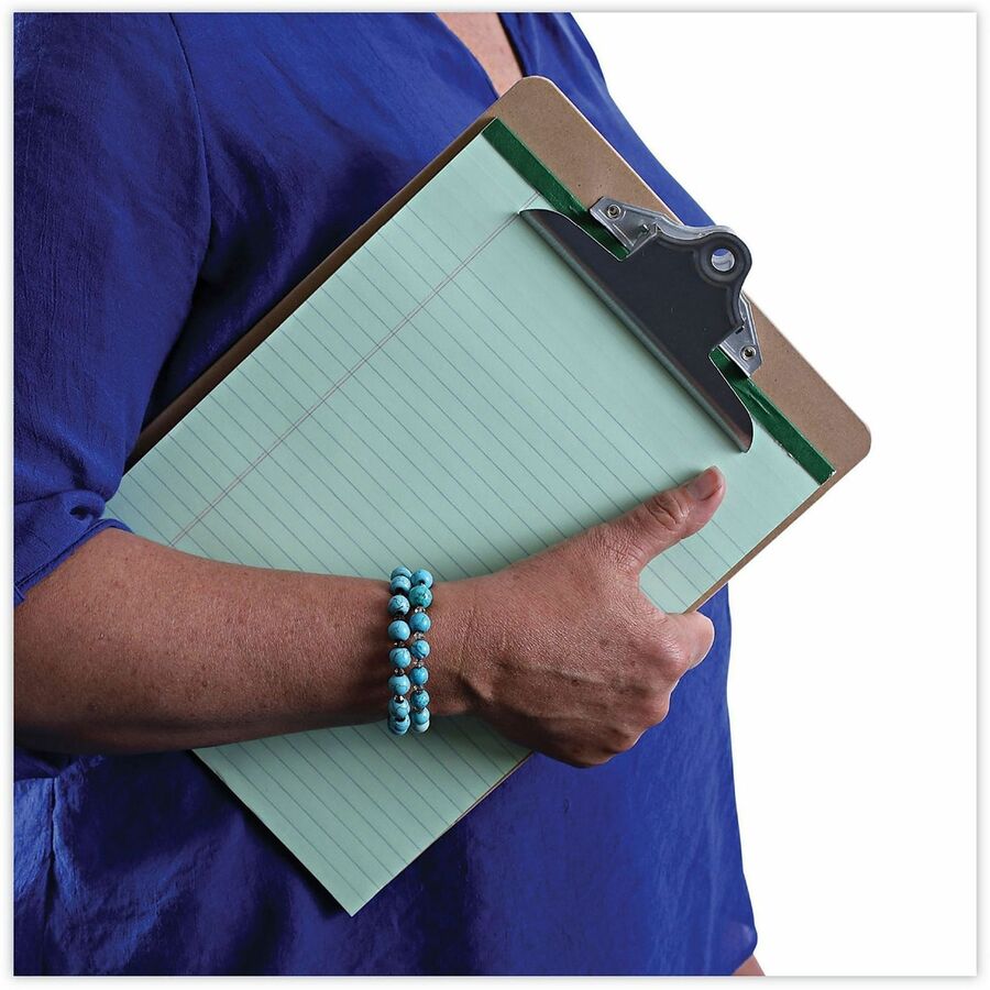 1.25" Clip Capacity - Storage for Document, Form - 8 1/2" x 11" Sheet Size - Hardboard - Brown - 1 Each