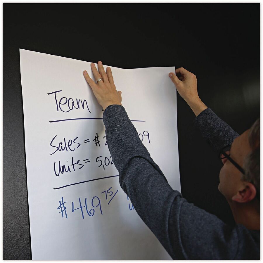 1 Subject(s) - 30 Sheets - Plain - Stapled - 20 lb Basis Weight - 25" x 30" Sheet Size - 30" Height x 25" Width - White Paper - Cardboard Cover - 2 / Carton