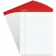 Universal Notepad - 1 Subject(s) - 50 Sheets - Tape Bound - Legal Ruled Red Margin - 16 lb Basis Weight - Letter - 8 1/2" x 11 3/4" Sheet Size - 8.5" Width - White Paper - Chipboard Cover - 1 Dozen