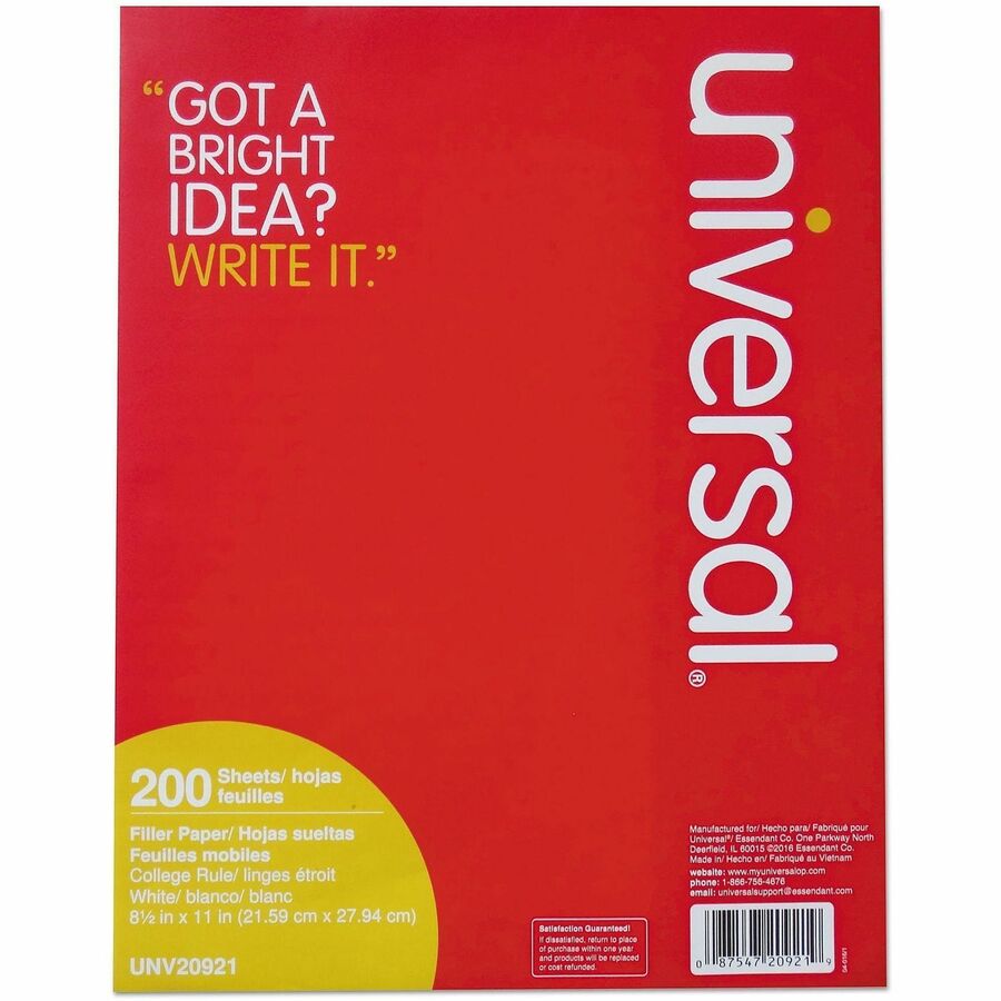 200 Sheets - 16 lb Basis Weight - White Paper - 200 / Pack