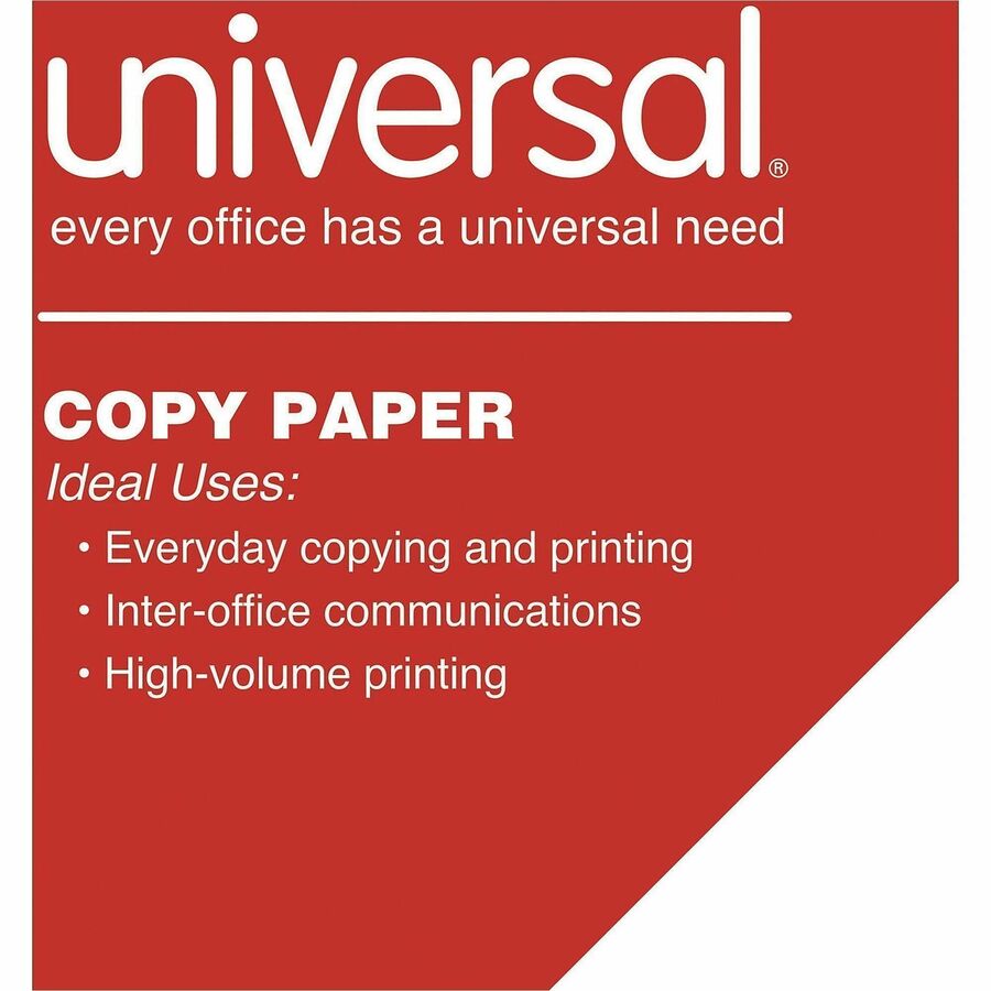 Universal Copy Paper, 8.5" x 11", 20 lb, 92 Brightness, White, 3-Hole Punched, 5000 Sheets (10 Reams of 500 Sheets)