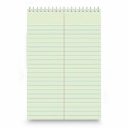 1 Subject(s) - 80 Sheets - Spiral - Red Margin - 16 lb Basis Weight - 6" x 9" Sheet Size - 9" Height x 6" Width - Green Paper - Chipboard Cover