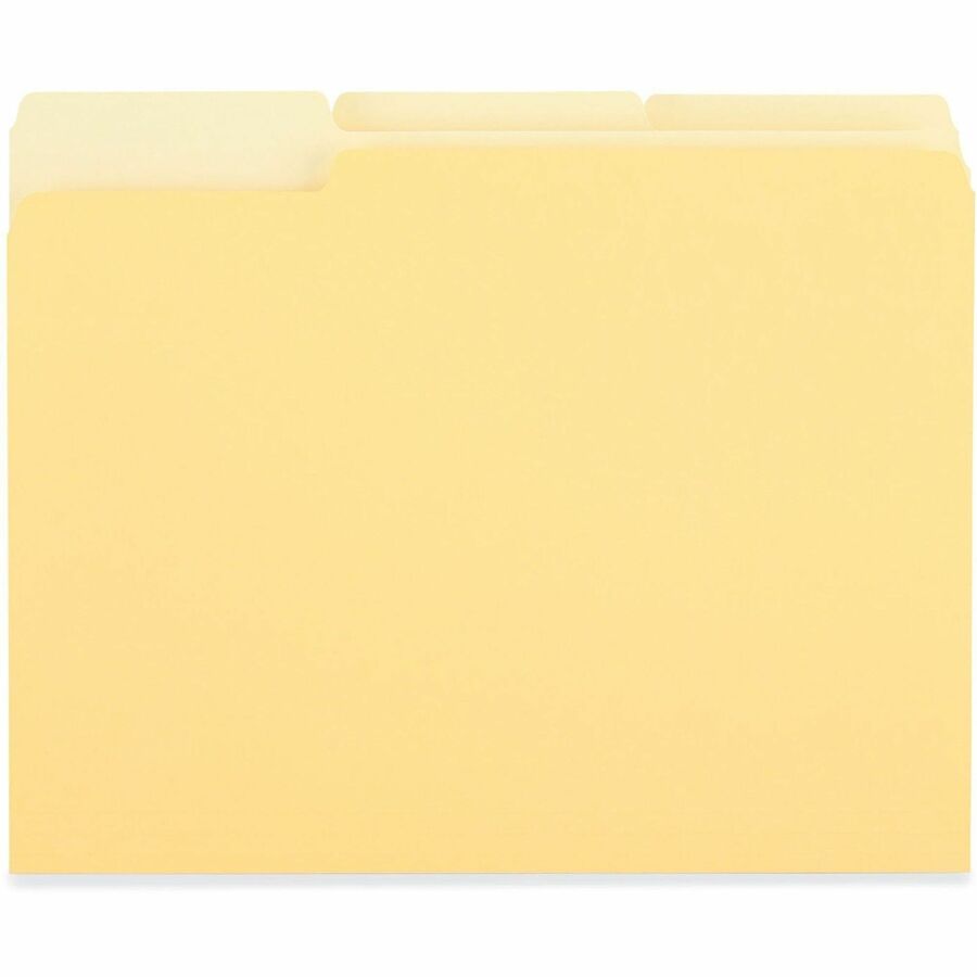 Universal 1/3 Tab Cut Letter Top Tab File Folders, 8.5" x 11", Assorted Tab Positions, 11 pt. Stock, Box of 100