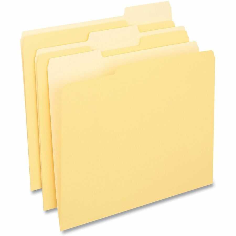 Universal 1/3 Tab Cut Letter Top Tab File Folders, 8.5" x 11", Assorted Tab Positions, 11 pt. Stock, Box of 100