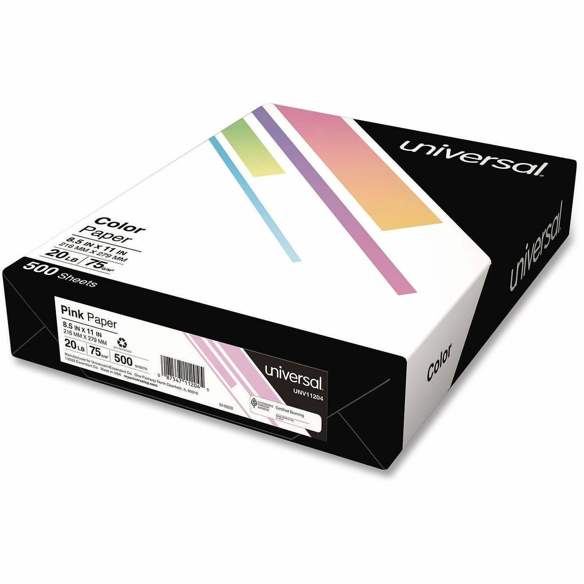 20 lb Basis Weight - 75 g/m² Grammage - Pink - 500 Sheets - 500 / Ream