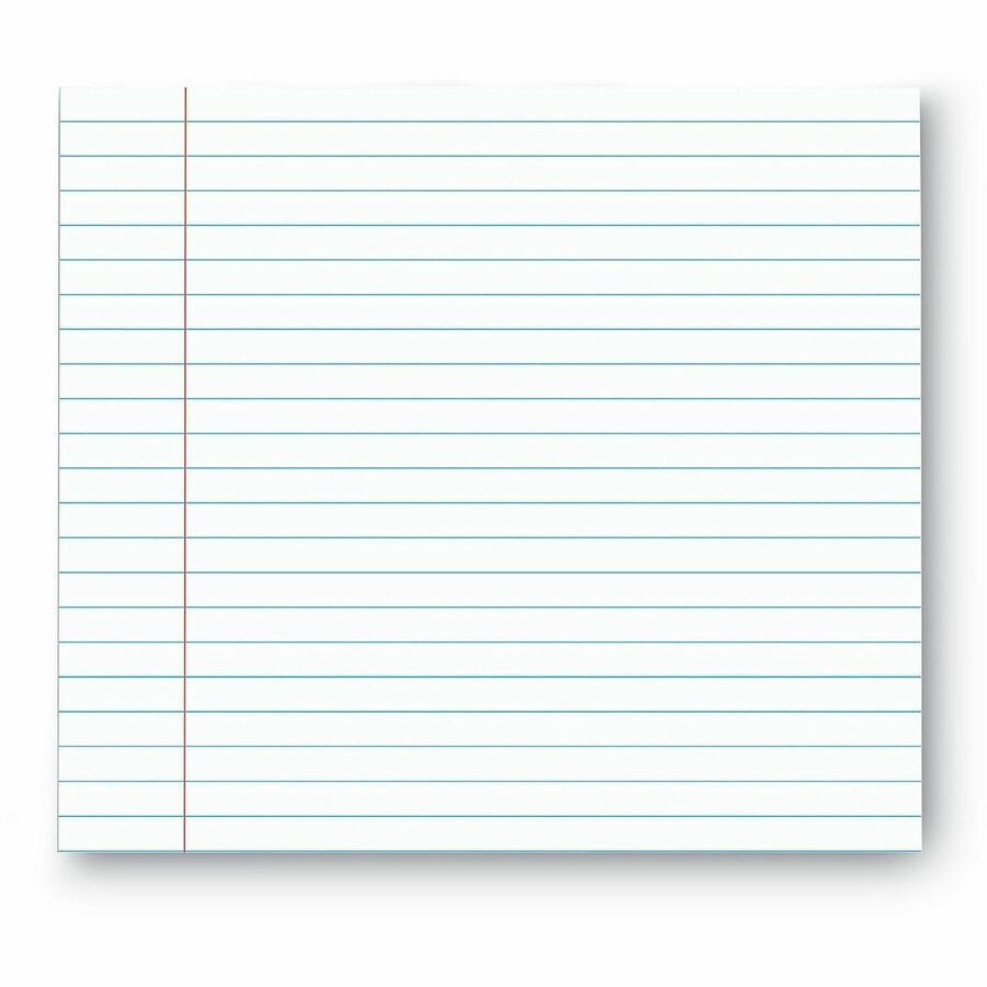 1 Subject(s) - 50 Sheets - Glue - 0.34" Ruled - Unruled Margin - 16 lb Basis Weight - Letter - 8 1/2" x 11" Sheet Size - 8.5" Width - White Paper - Chipboard Cover - 1 Dozen
