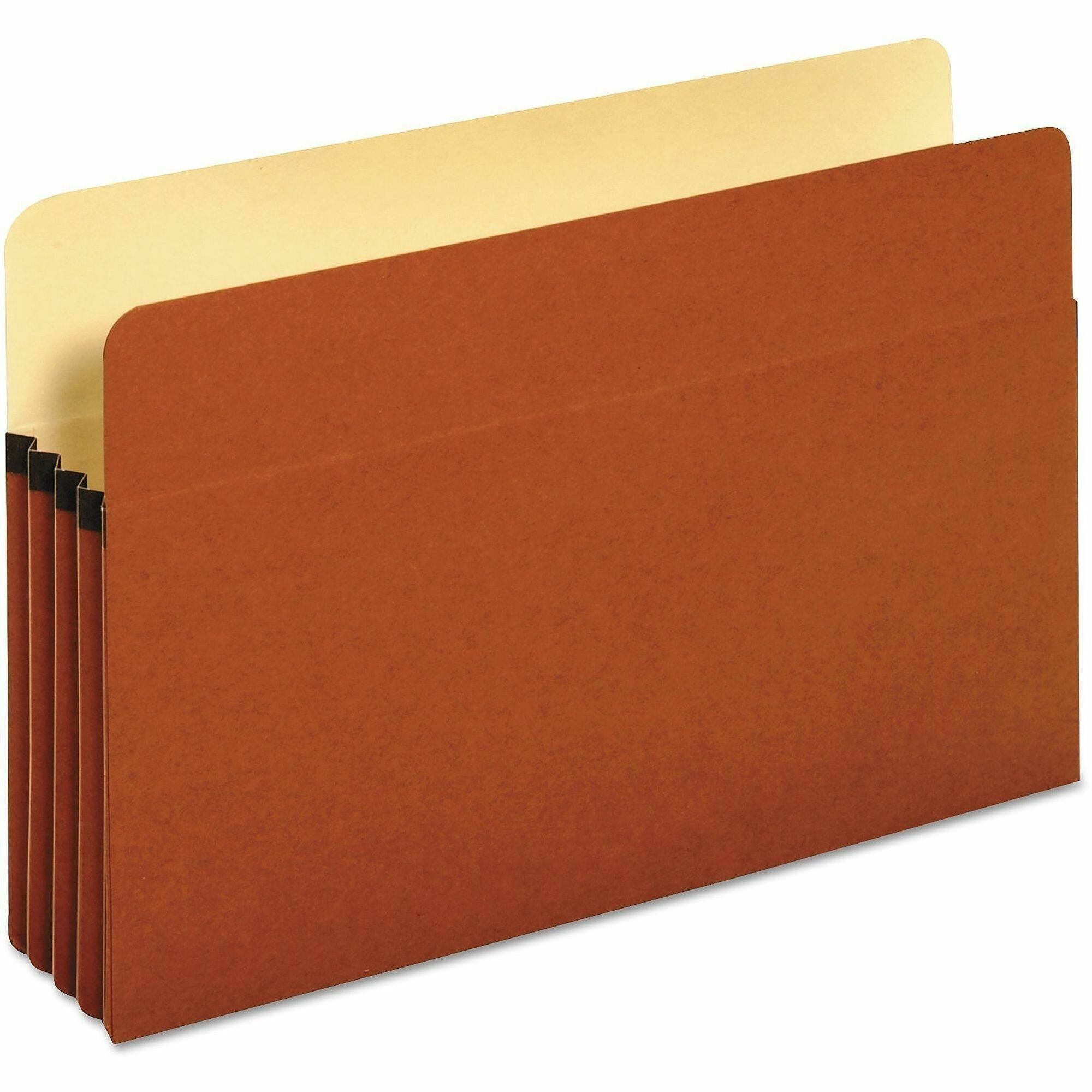 Universal Expansion File Pocket - Legal - 8.5" x 14" - Straight Tab Cut - 3" Expansion - 25 / Pack - Manila, Red