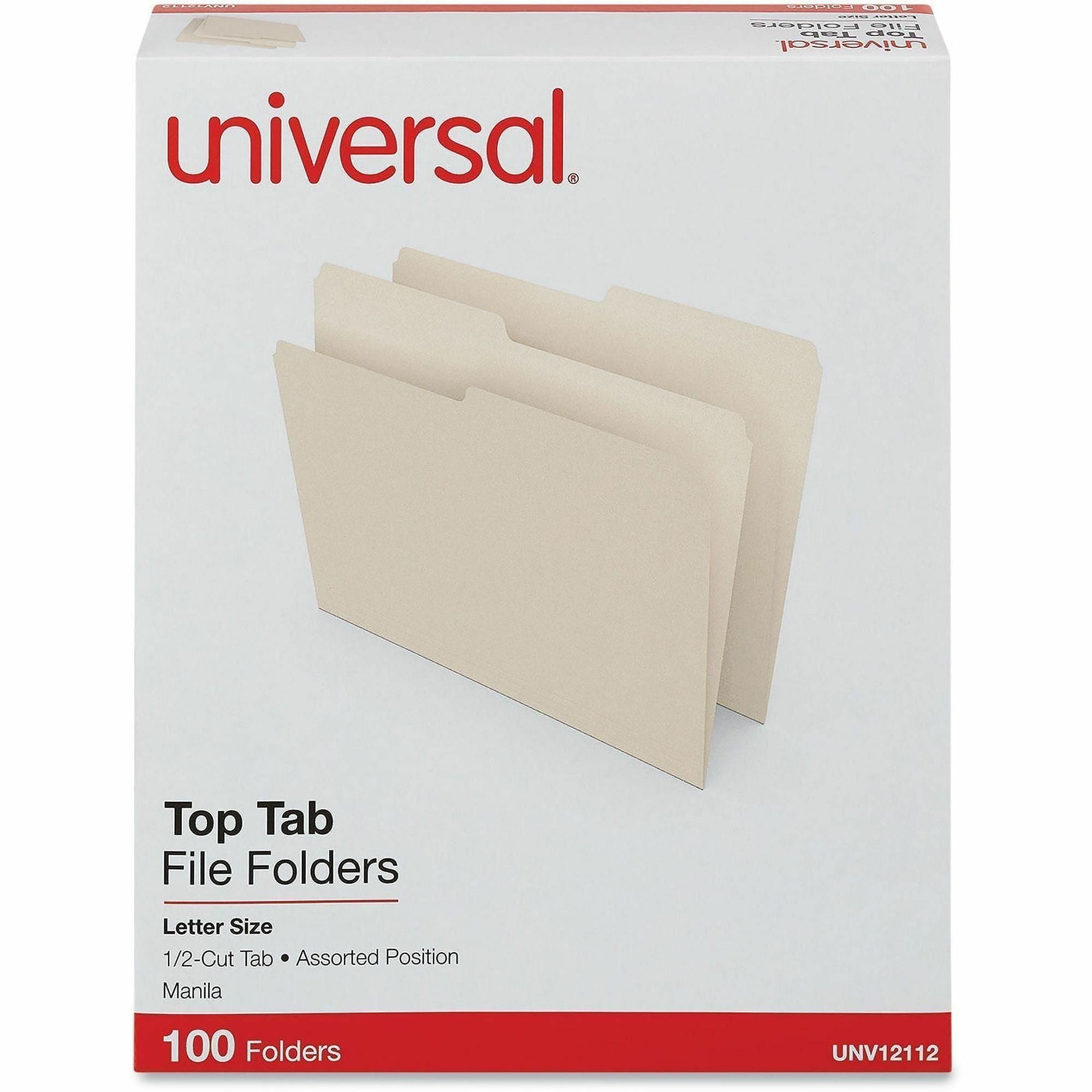 8 1/2" x 11" - 3/4" Expansion - Assorted Tab Position - 11 pt. - Manila - 100 Box