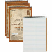 70 Sheets - Spiral - 0.34" Ruled - 15 lb Basis Weight - 6" x 9" Sheet Size - 1" Height x 6" Width x 9" Length - White Paper - Blue, Gray, Brown Cover - Acid-free - Recycled - 4 / Pack
