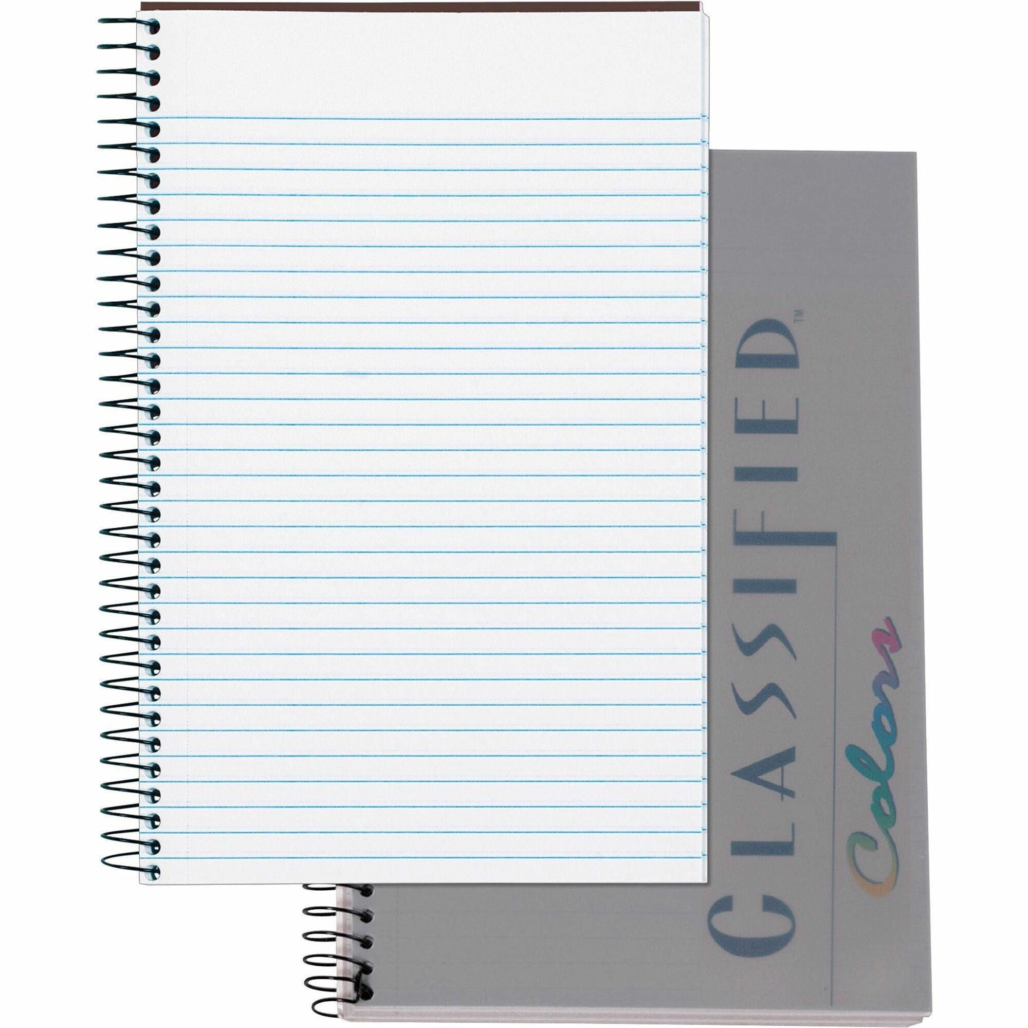 100 Sheets - Front Ruling Surface - 20 lb Basis Weight - Letter - 5 1/2" x 8 1/2" Sheet Size - Graphite Plastic Cover - Perforated - 1 Each