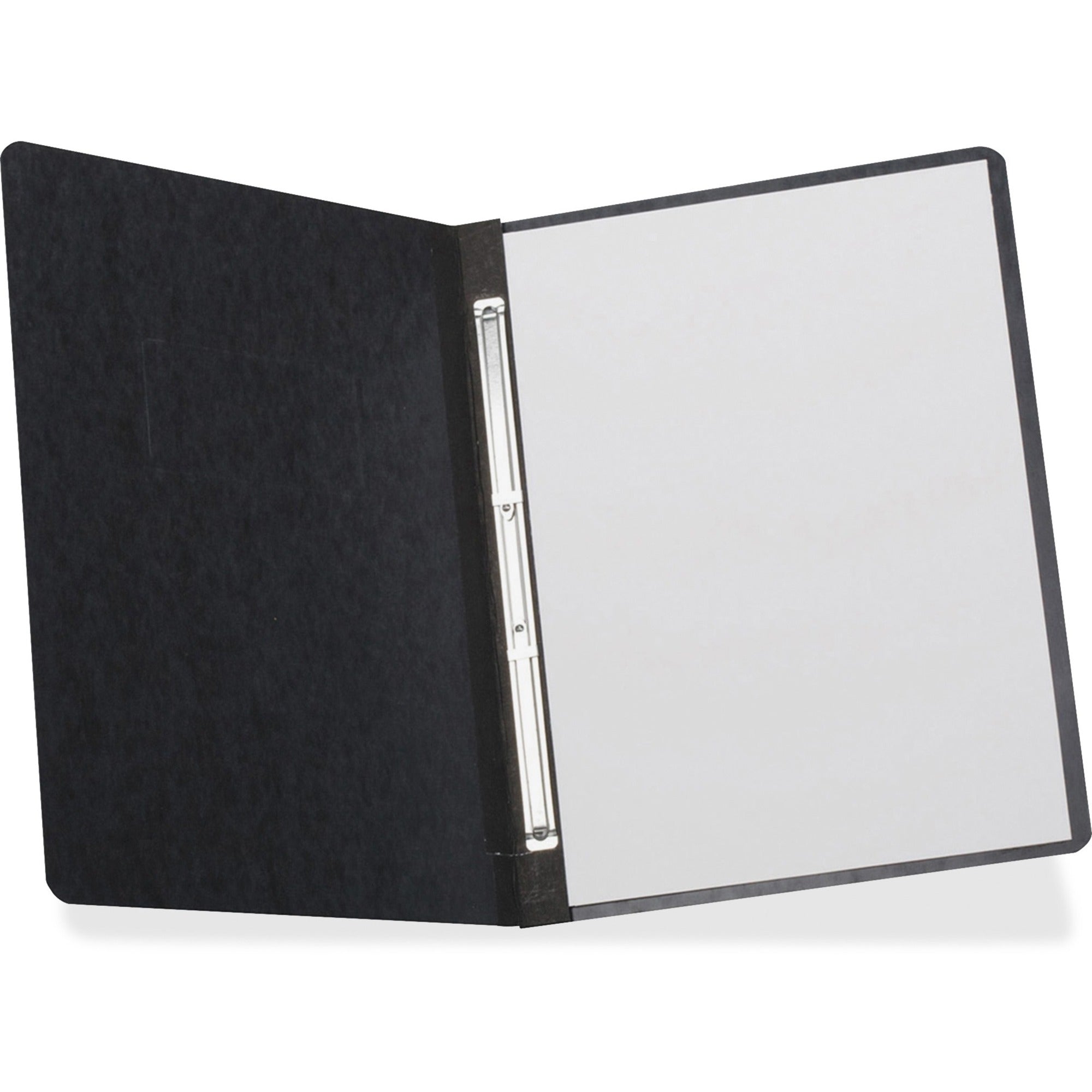 TOPS Letter Recycled Report Cover - 3" Folder Capacity - 8 1/2" x 10 63/64" - 2 x Prong Fastener(s) - Black - Reinforced Hinge, Durable Hinge, Slip Resistant, Punched, Embossed, Label Holder - 65% Recycled - 1 Each