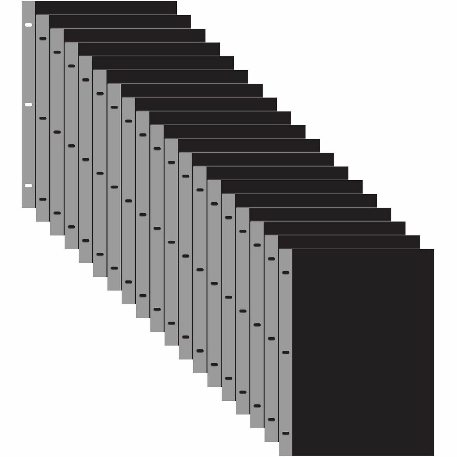 C-Line Sheet Protectors - 2 x Sheet Capacity - For Letter 8 1/2" x 11" Sheet - 3 x Holes - Ring Binder - Rectangular - Clear, Black - Polypropylene - 1 Box