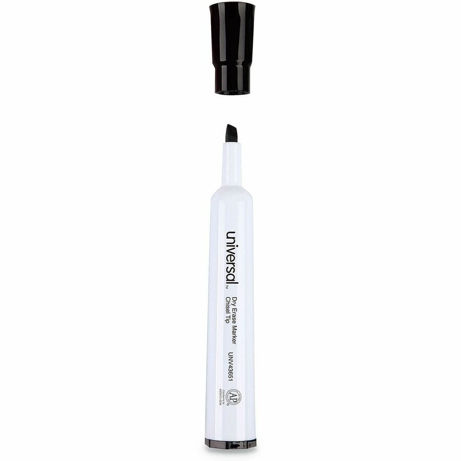 Broad Chisel Marker Point - Black Ink - Dry - General Purpose - 1 Dozen