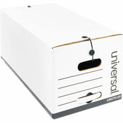 Internal Dimensions: 12" Width x 24" Depth x 10" Height - Media Size Supported: Letter - Flap, String/Button Closure - Medium Duty - Stackable - Corrugated Fiberboard - White - For Box File - 12 / Carton