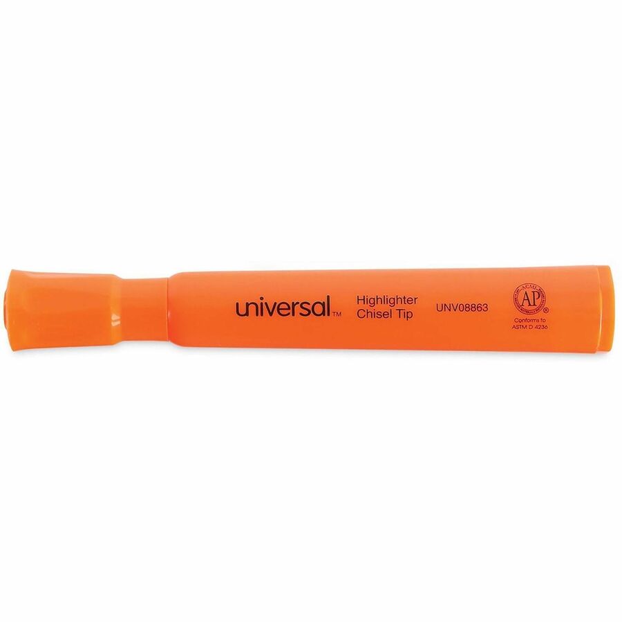 Chisel Marker Point - Fluorescent Orange Ink - Orange Round, Tank Barrel - 1 Dozen