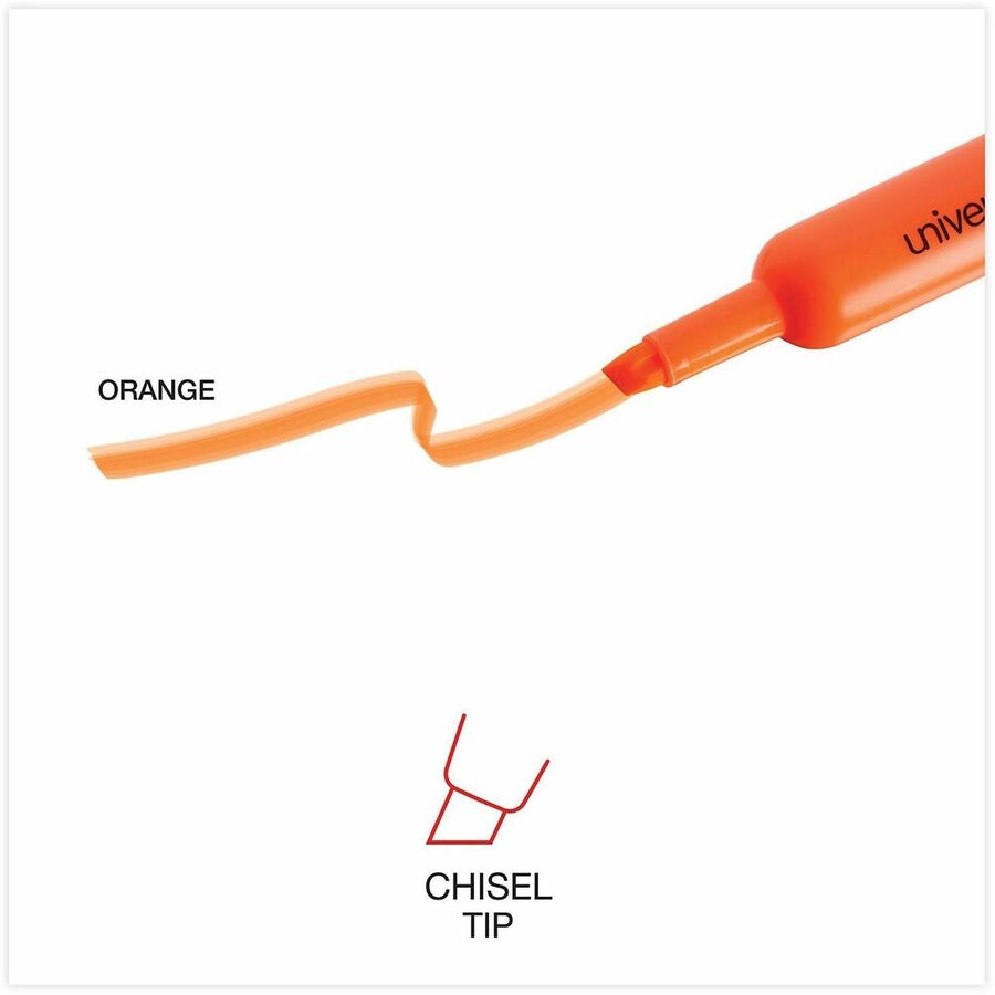 Chisel Marker Point - Fluorescent Orange Ink - Orange Round, Tank Barrel - 1 Dozen