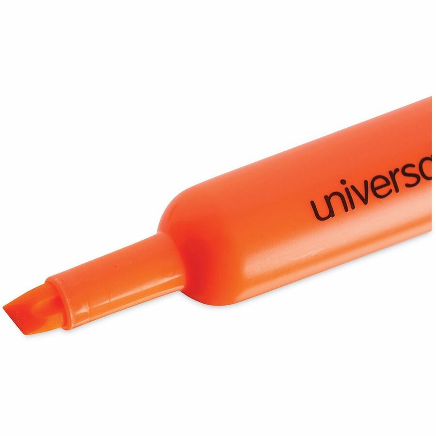 Chisel Marker Point - Fluorescent Orange Ink - Orange Round, Tank Barrel - 1 Dozen
