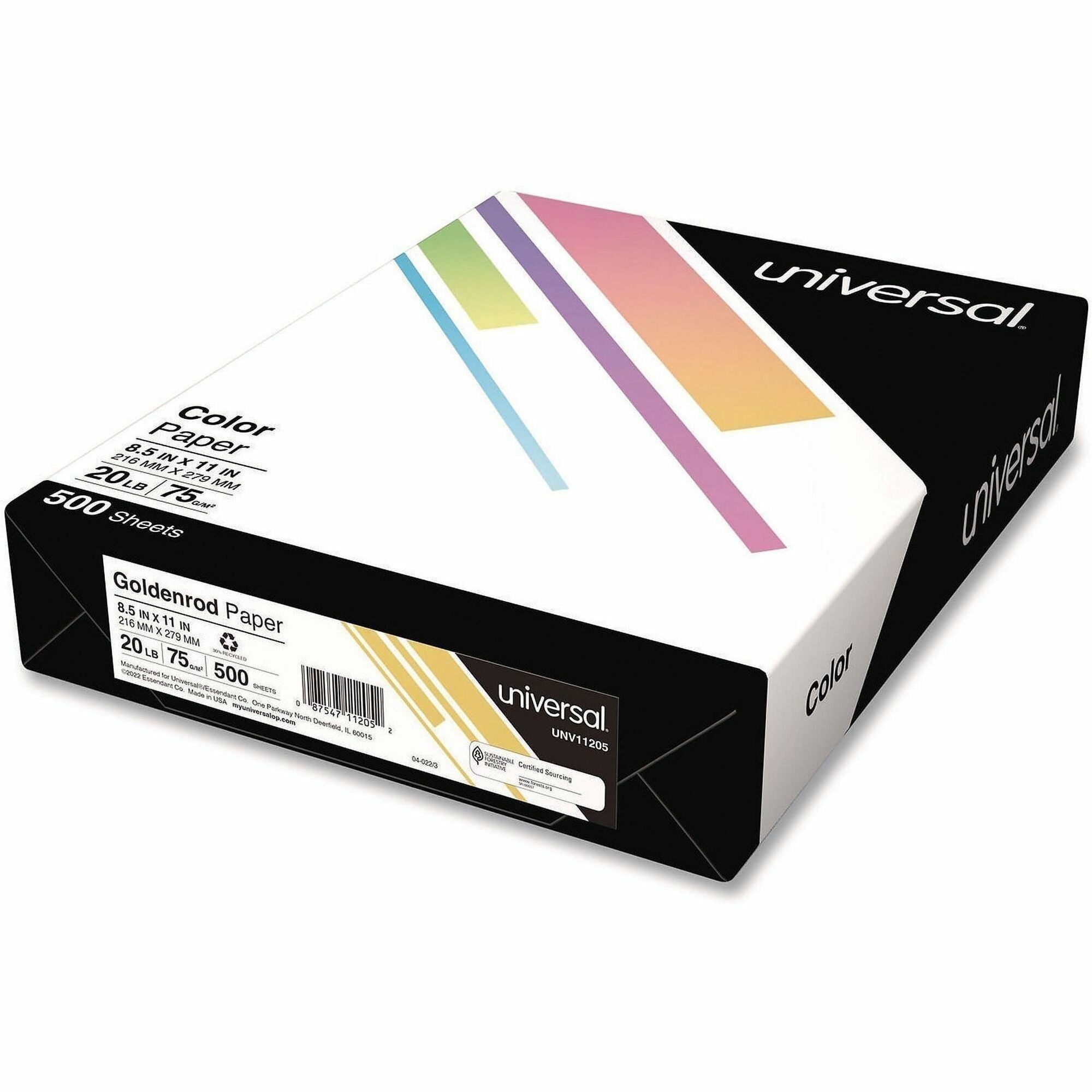 20 lb Basis Weight - 75 g/m² Grammage - Goldenrod - 500 Sheets - 500 / Ream