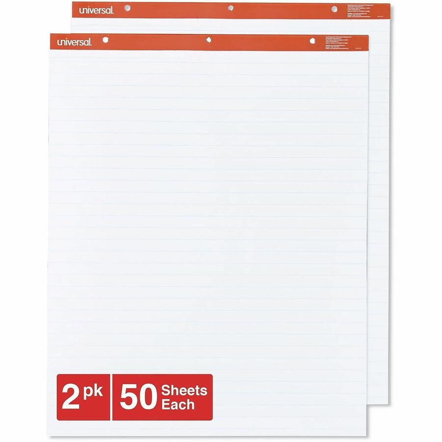 Universal Easel Pad - 1 Subject(s) - 50 Sheets - Tape Bound - 16 lb Basis Weight - 27" x 34" Sheet Size - 34" Height x 27" Width - White Paper - Chipboard Cover - 2 / Carton