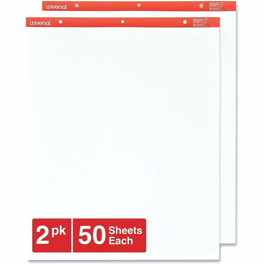 1 Subject(s) - 50 Sheets - Plain - Tape Bound - 16 lb Basis Weight - 27" x 34" Sheet Size - 34" Height x 27" Width - White Paper - Chipboard Cover - 2 / Carton