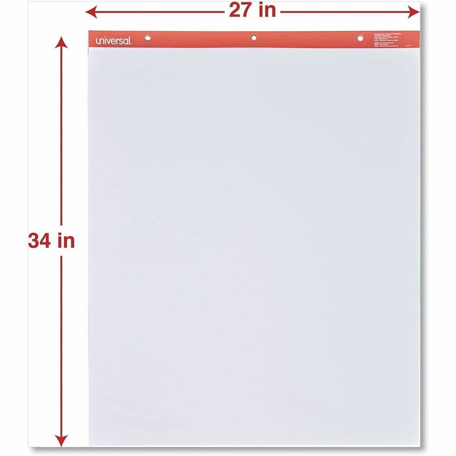 1 Subject(s) - 50 Sheets - Plain - Tape Bound - 16 lb Basis Weight - 27" x 34" Sheet Size - 34" Height x 27" Width - White Paper - Chipboard Cover - 2 / Carton