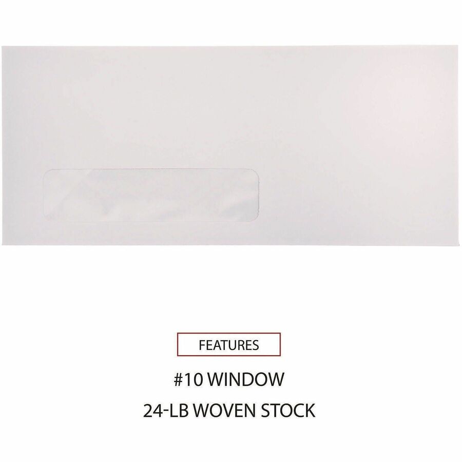 Universal Envelope - Business - #10 - 9 1/2" Width x 4 1/8" Length - 24 lb - Gummed - White - Paper Stock - 500 / Box