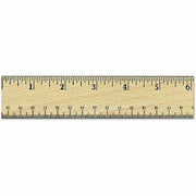 12" Length x 1.4" Width - 1/16, 1/32 Graduations - Metric, Standard Measuring System - Wood - Clear - 1 Each