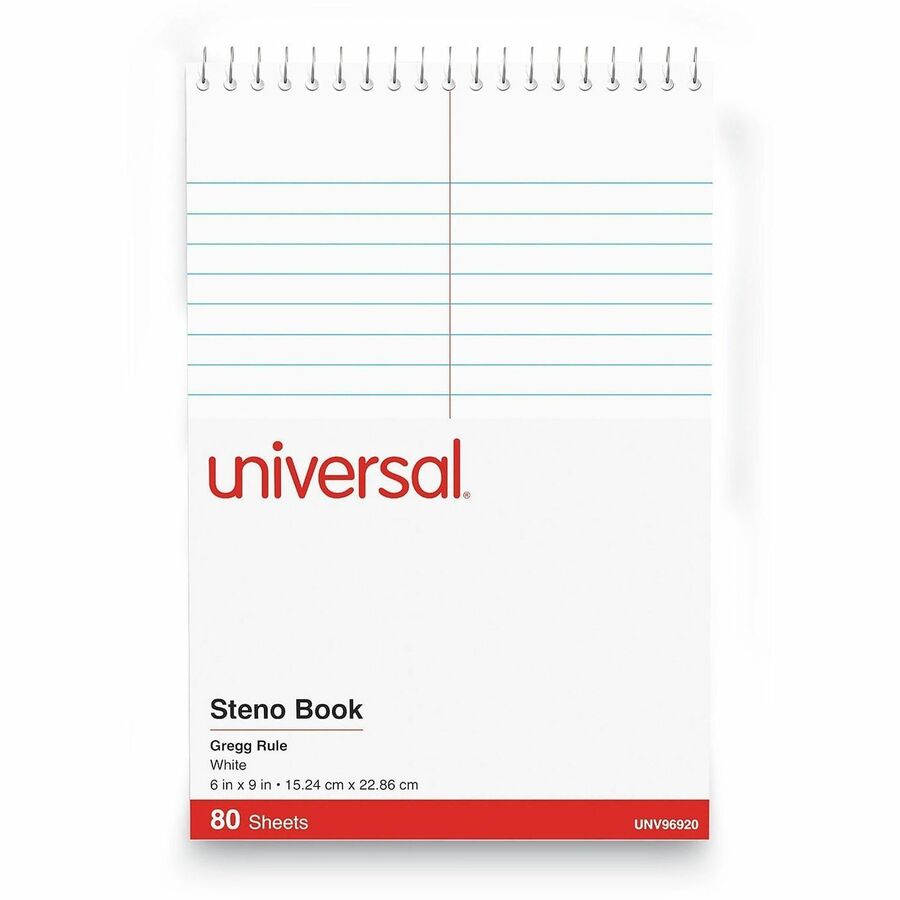 1 Subject(s) - 80 Sheets - Spiral - Red Margin - 16 lb Basis Weight - 6" x 9" Sheet Size - 9" Height x 6" Width - White Paper