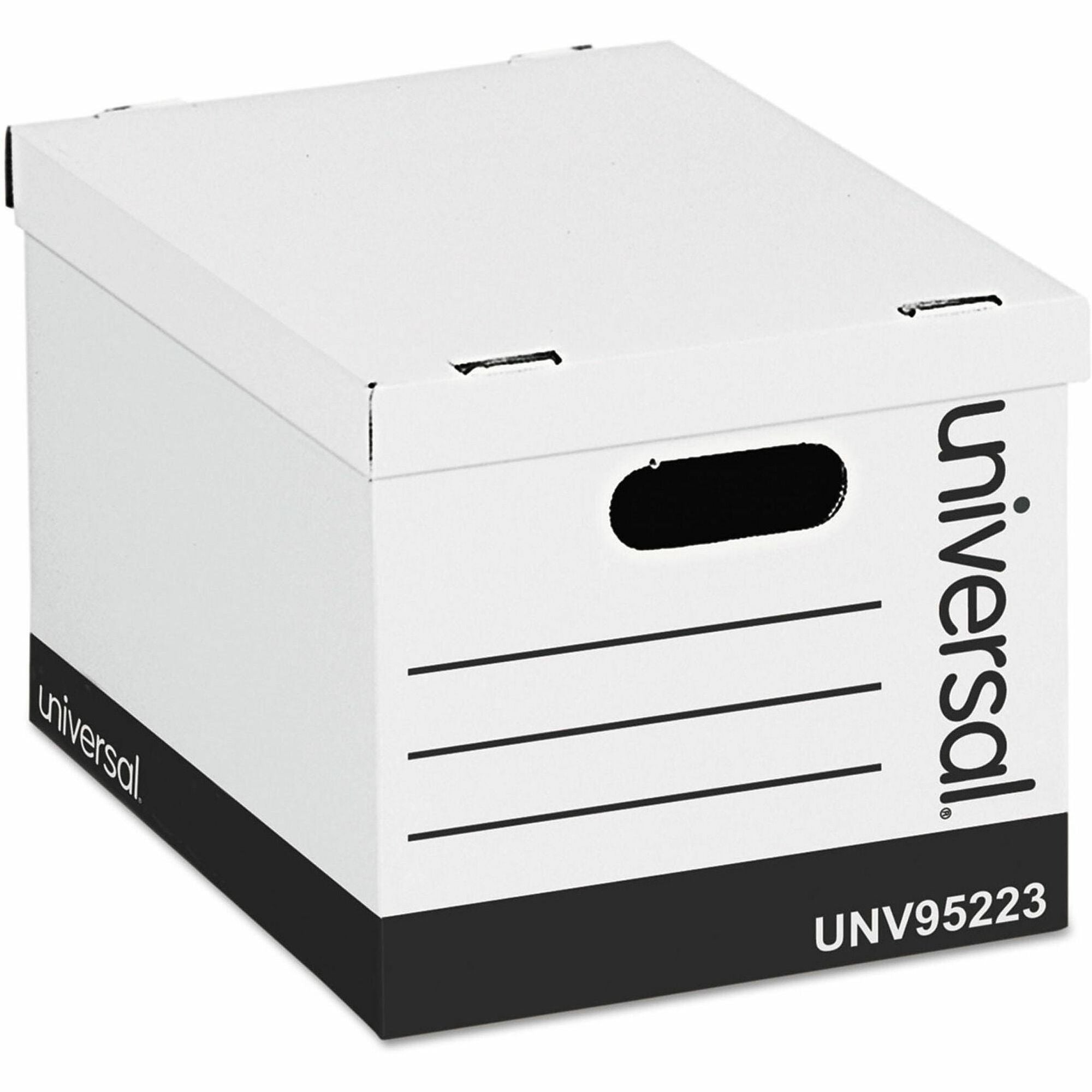 Internal Dimensions: 12" Width x 15" Depth x 10" Height - Media Size Supported: Letter, Legal - Lift-off Closure - Medium Duty - Stackable - Corrugated Fiberboard - White - For Box File - 12 / Carton