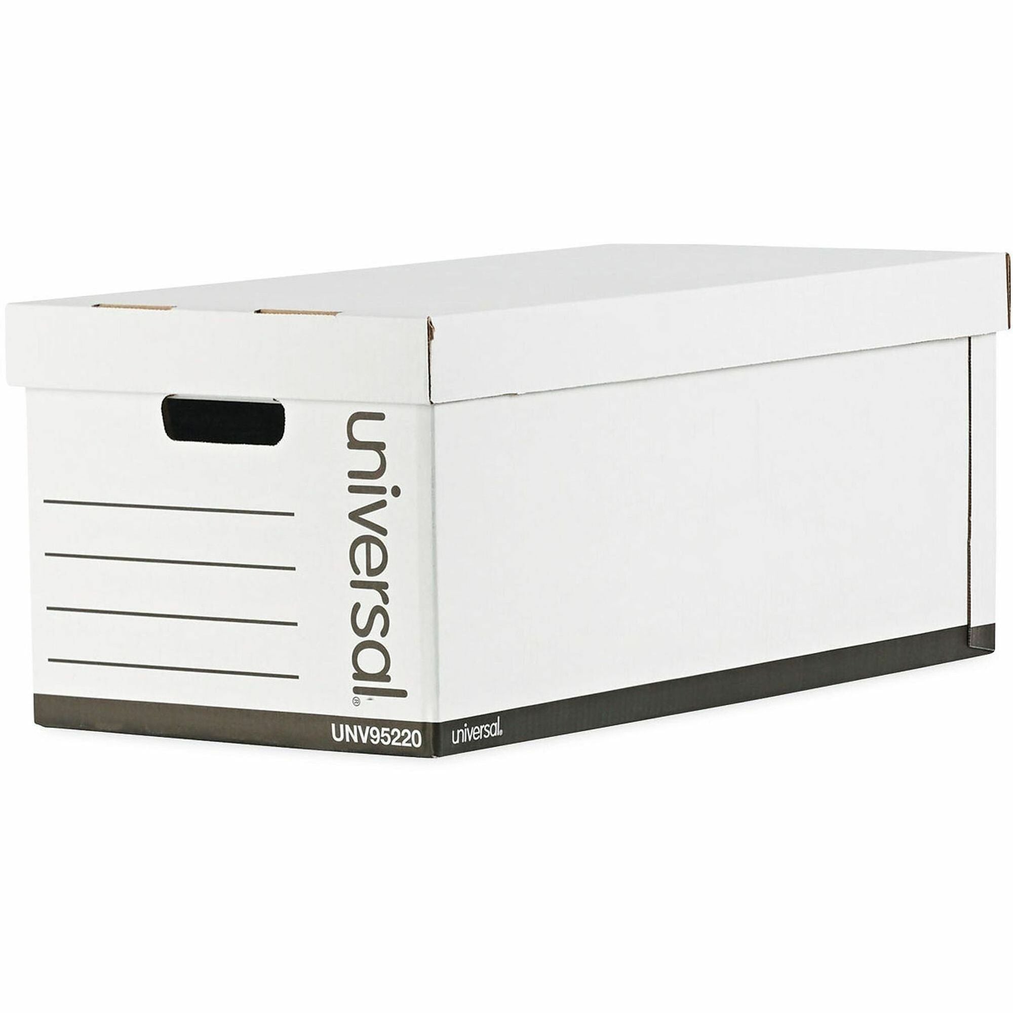 Internal Dimensions: 12.25" Width x 23.75" Depth x 10.25" Height - Media Size Supported: Letter - Lift-off Closure - Medium Duty - Stackable - Corrugated Fiberboard - White - For Box File - 12 / Carton