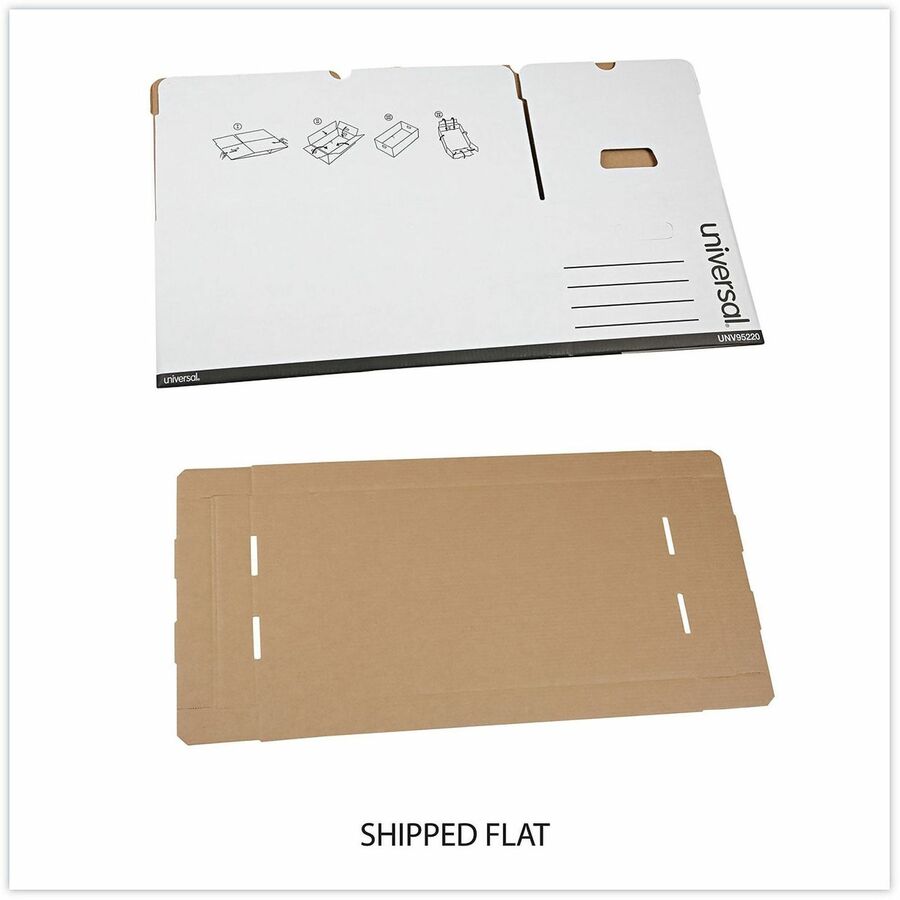 Internal Dimensions: 12.25" Width x 23.75" Depth x 10.25" Height - Media Size Supported: Letter - Lift-off Closure - Medium Duty - Stackable - Corrugated Fiberboard - White - For Box File - 12 / Carton