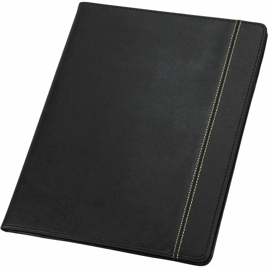 8 1/2" x 11" - 2 Internal Pocket(s) - Vinyl, Polyvinyl Chloride (PVC) - Black - Pen Loop - 1 Each