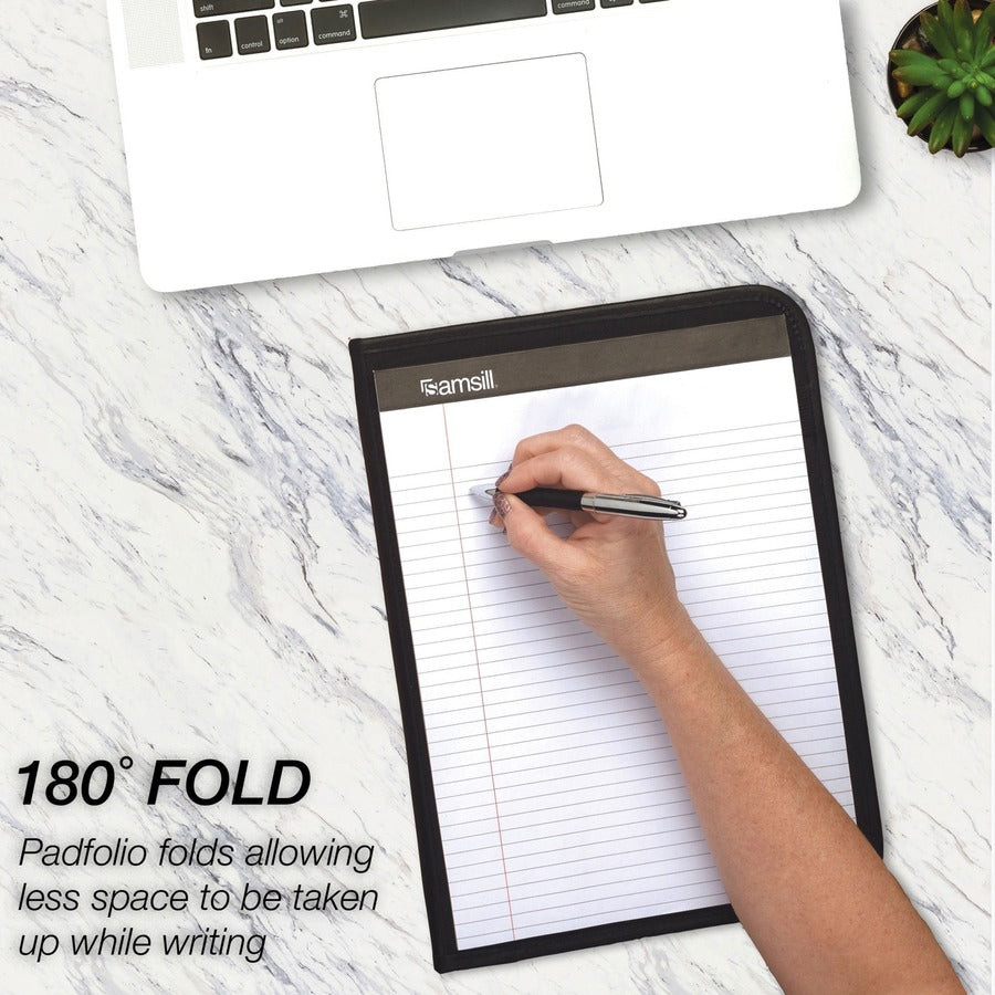 8 1/2" x 11" - 2 Internal Pocket(s) - Vinyl, Polyvinyl Chloride (PVC) - Black - Pen Loop - 1 Each