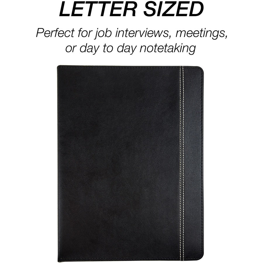 8 1/2" x 11" - 2 Internal Pocket(s) - Vinyl, Polyvinyl Chloride (PVC) - Black - Pen Loop - 1 Each