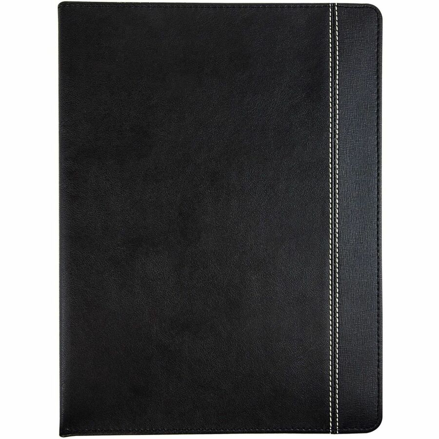 8 1/2" x 11" - 2 Internal Pocket(s) - Vinyl, Polyvinyl Chloride (PVC) - Black - Pen Loop - 1 Each