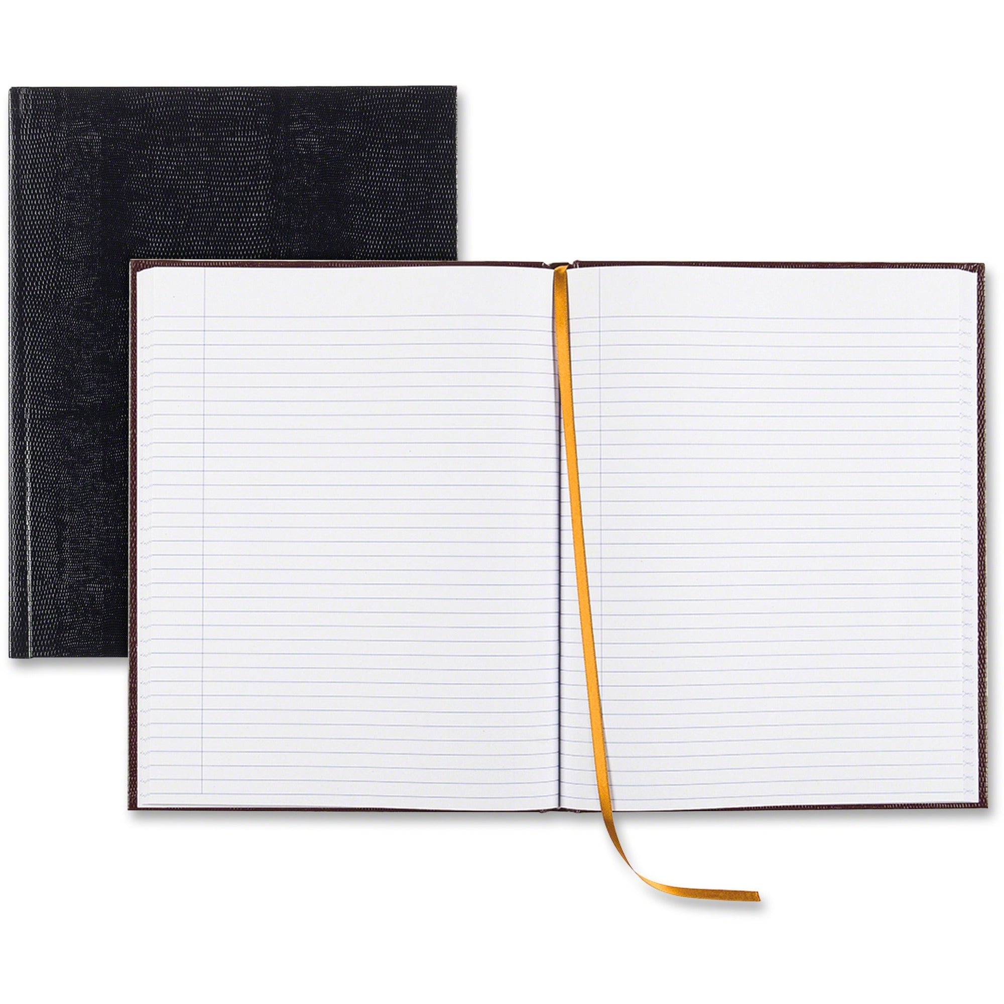 150 Sheets - Sewn - Ruled Margin - 18 lb Basis Weight - Letter - 8 1/2" x 11" Sheet Size - White Paper - Blue Textured Cover - Hard Cover - Recycled - 1 Each