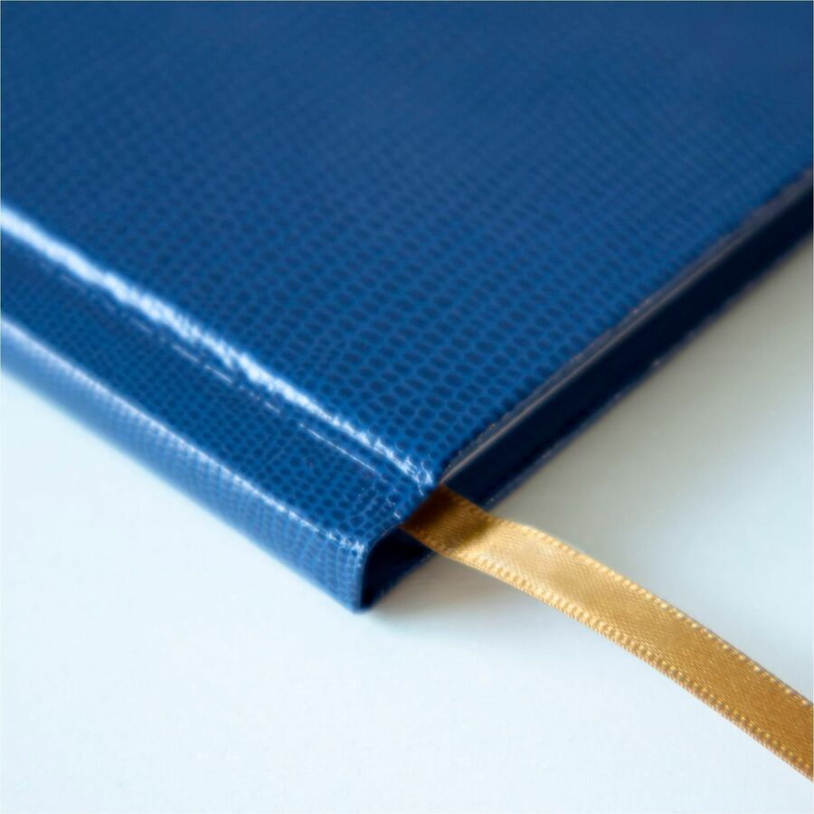 150 Sheets - Sewn - Ruled Margin - 18 lb Basis Weight - Letter - 8 1/2" x 11" Sheet Size - White Paper - Blue Textured Cover - Hard Cover - Recycled - 1 Each